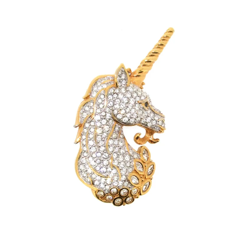 Gold Leaf Pin Brooch-Unicorn Brooch by Swarovski