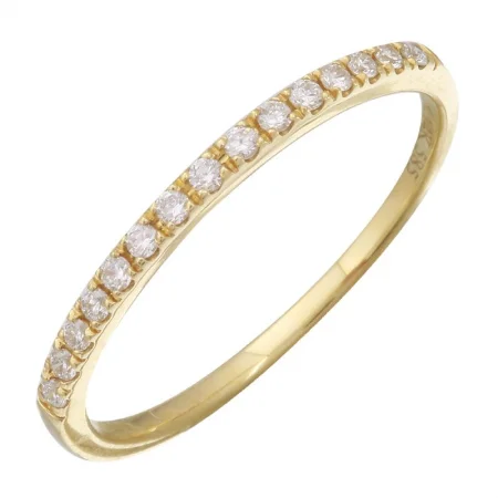 Gemstone Rings-14K Yellow Gold Diamond Half-Way Band