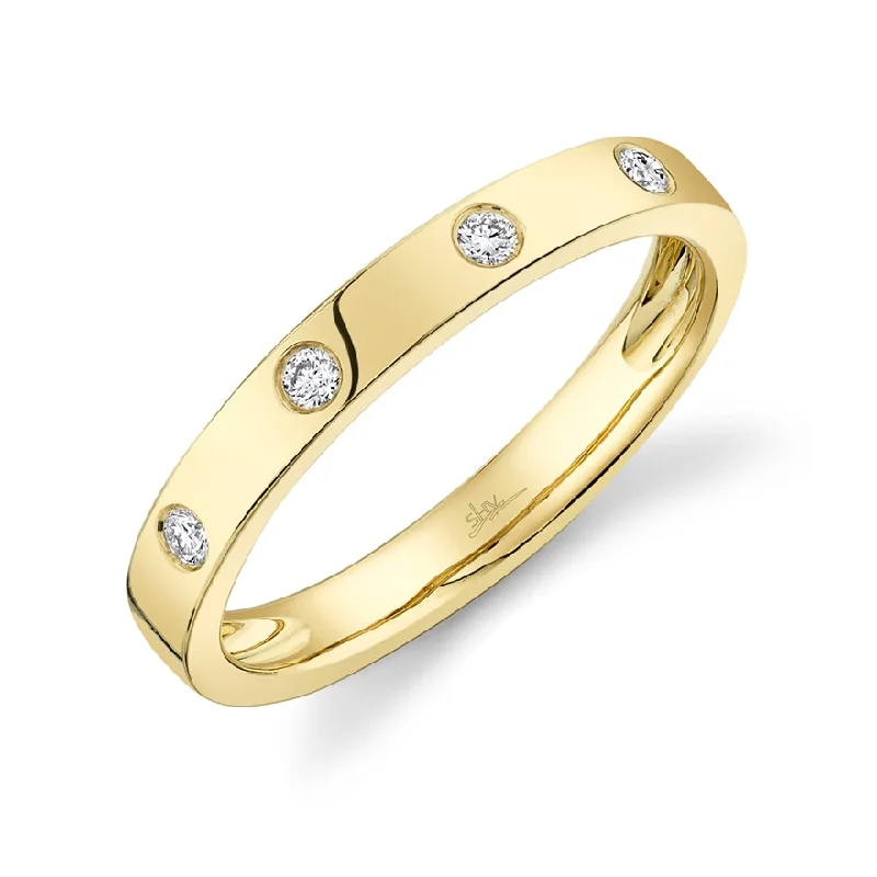 Elegant Rings-14K Yellow Gold Diamond High Polish Band