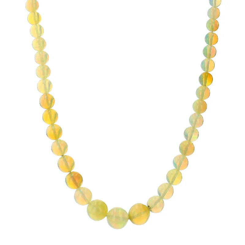 Statement Gold Necklaces-21-Inch Ethiopian Opal Graduated Beaded Necklace