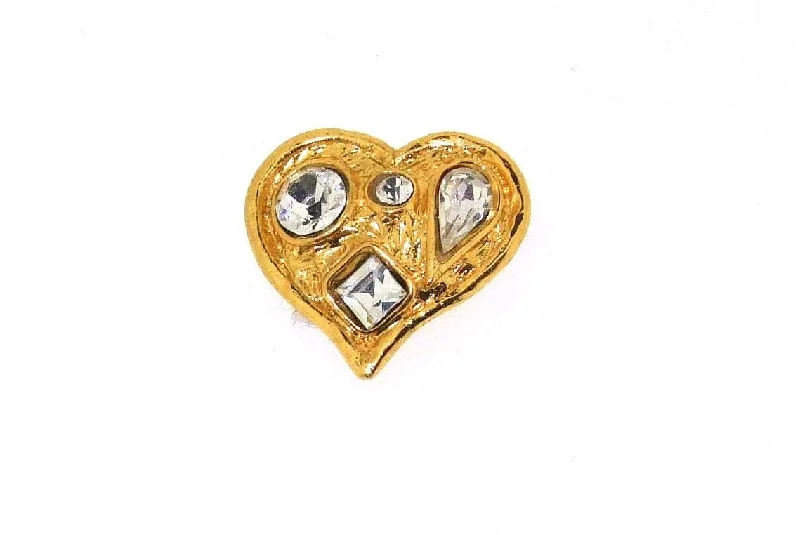 Vintage Brooch with Diamonds-Brooch Love Heart