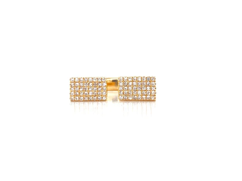 Platinum Wedding Rings-14K Yellow Gold Open Double Rectangle Ring