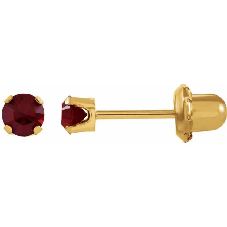 Amethyst Earrings-14K Yellow Imitation Mozambique Garnet InvernessÂ® Piercing Earrings