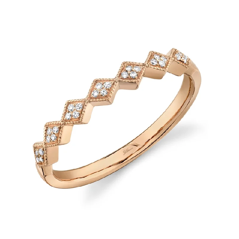 Blue Diamond Rings-14K Rose Gold Diamond Lady's Ring