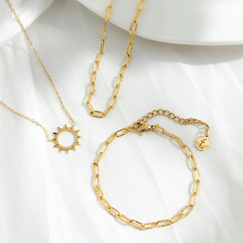 Large Necklaces-Sunburst Gold Bundle