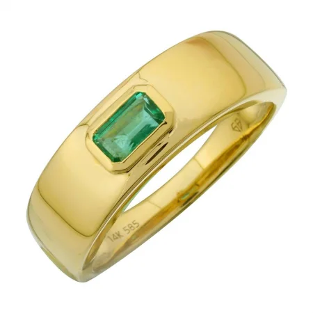 Diamond Stackable Rings-14k Yellow Gold Emerald Ring