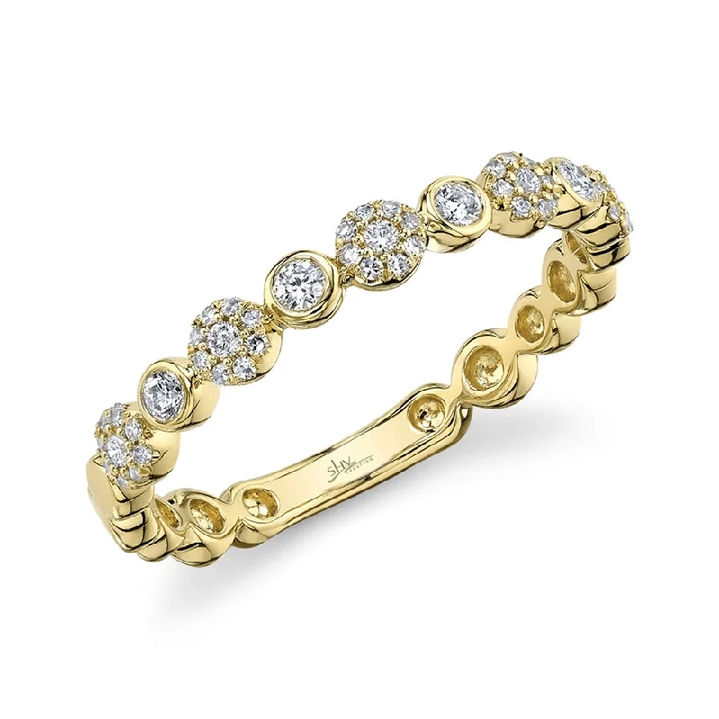 Fancy Diamond Rings-14K Yellow Gold Diamond Circles Band