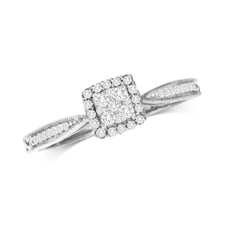 Couples Promise Rings-10K White Gold 1/5 Ct.Tw.Diamond Promise Ring