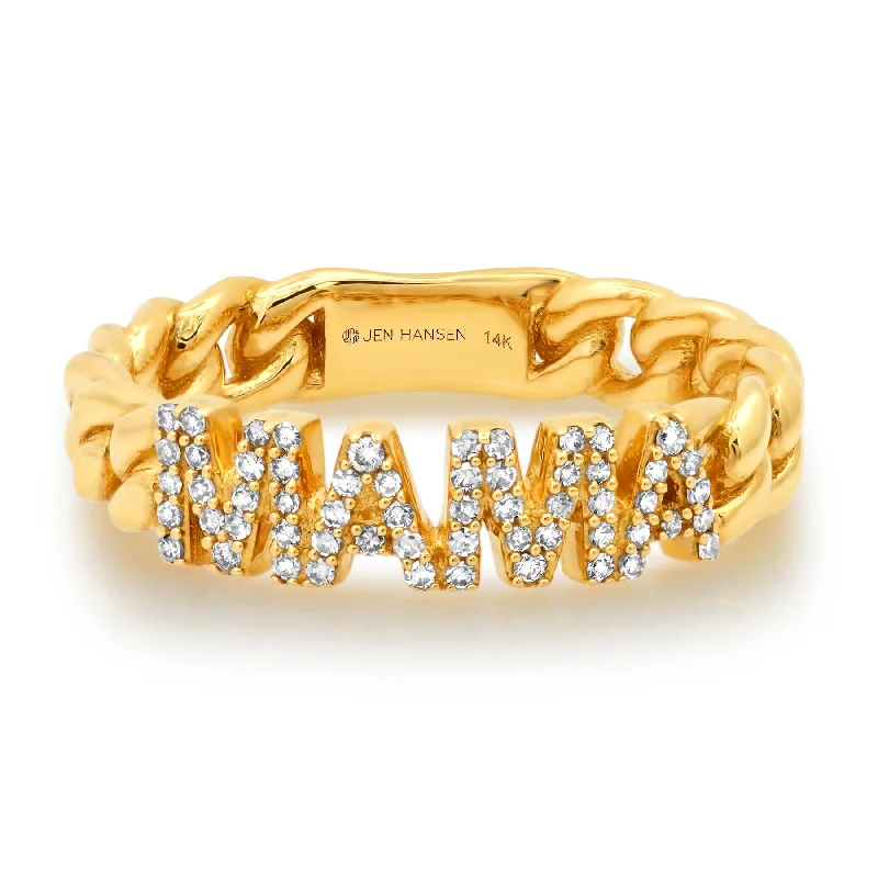 Art Deco Rings-MAMA DIAMOND RING, 14kt GOLD