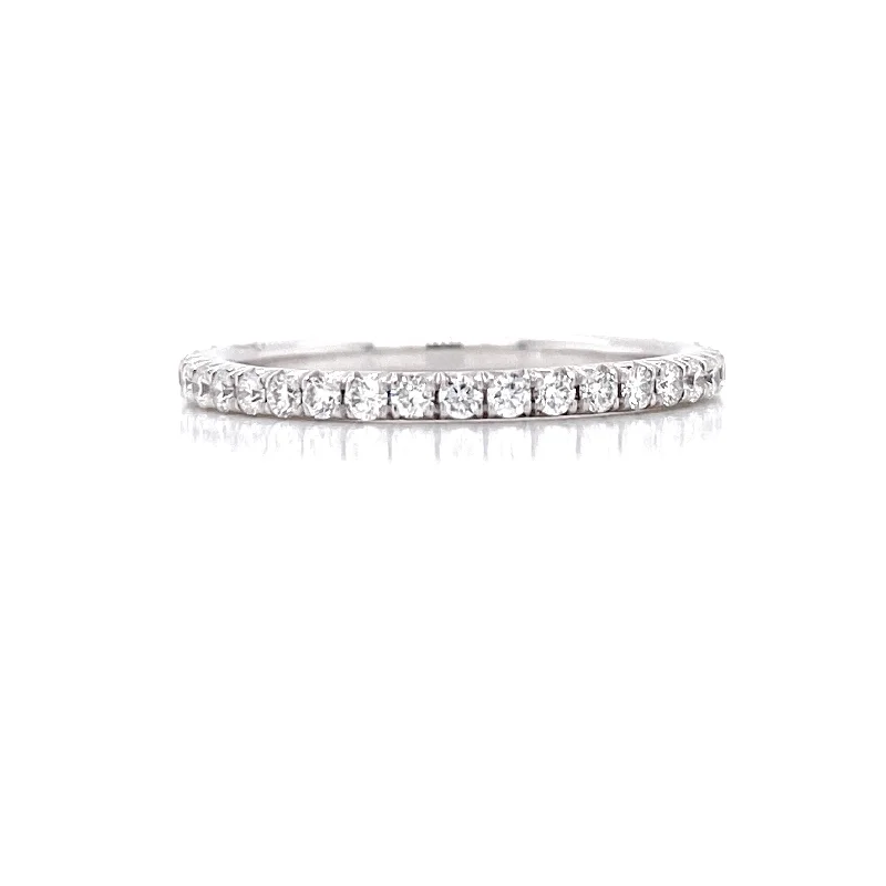 Vintage Silver Rings-14K White Gold Diamond Eternity Band