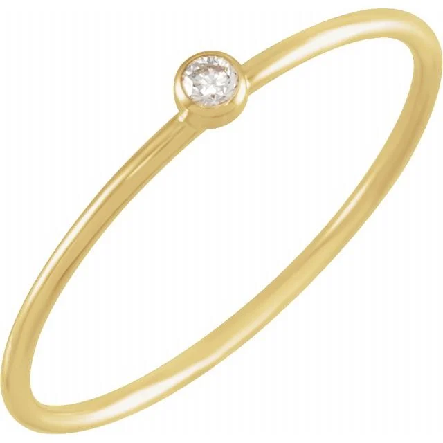 Custom Rings-14K Yellow Gold Diamond Stackable Ring