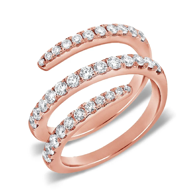 Men's Diamond Rings-14K Rose Gold Diamond Swirl Ring