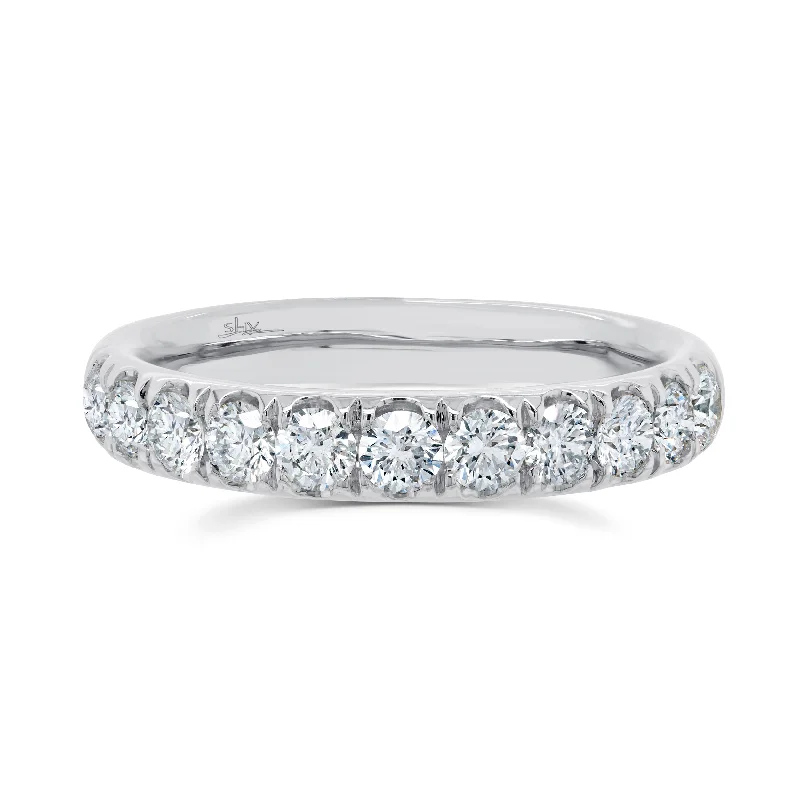 Solitaire Engagement Rings with Diamonds-14K White Gold 1.92Ct Diamond 3.5MM Eternity Band