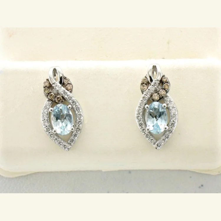 Moonstone Earrings-Le Vian 14K Vanilla Gold Earrings