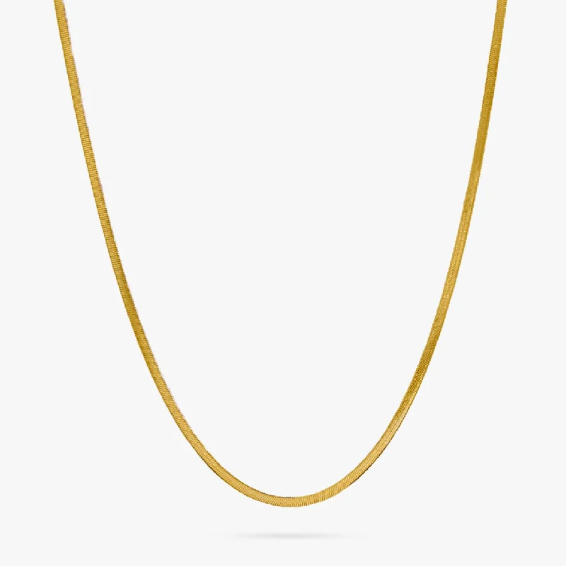 Gold Necklace Sets-Thin Herringbone Necklace in Gold