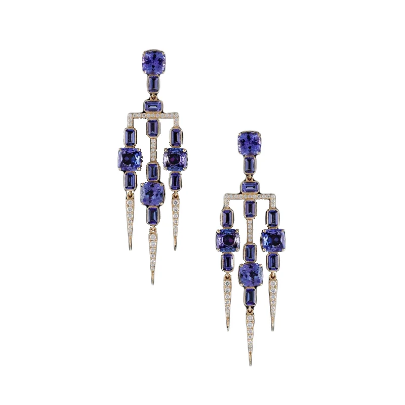 Adjustable Earrings-Tanzanite Drop Earrings