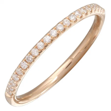 Vintage Rings-14K Rose Gold Diamond Halfway Band