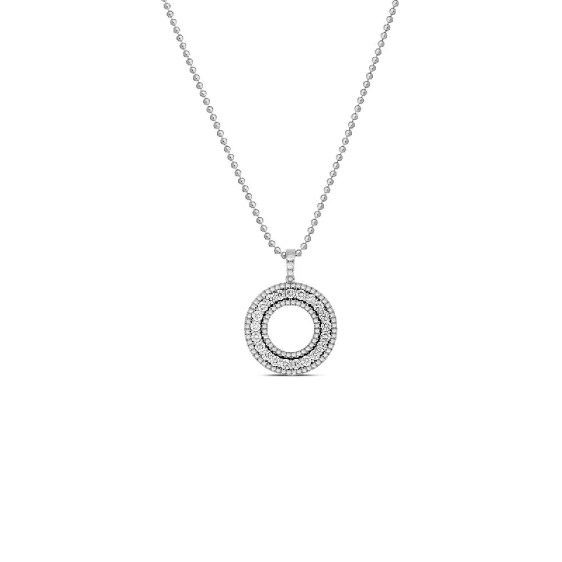 Luxury Necklaces-18K White Siena Large Diamond Circle Necklace