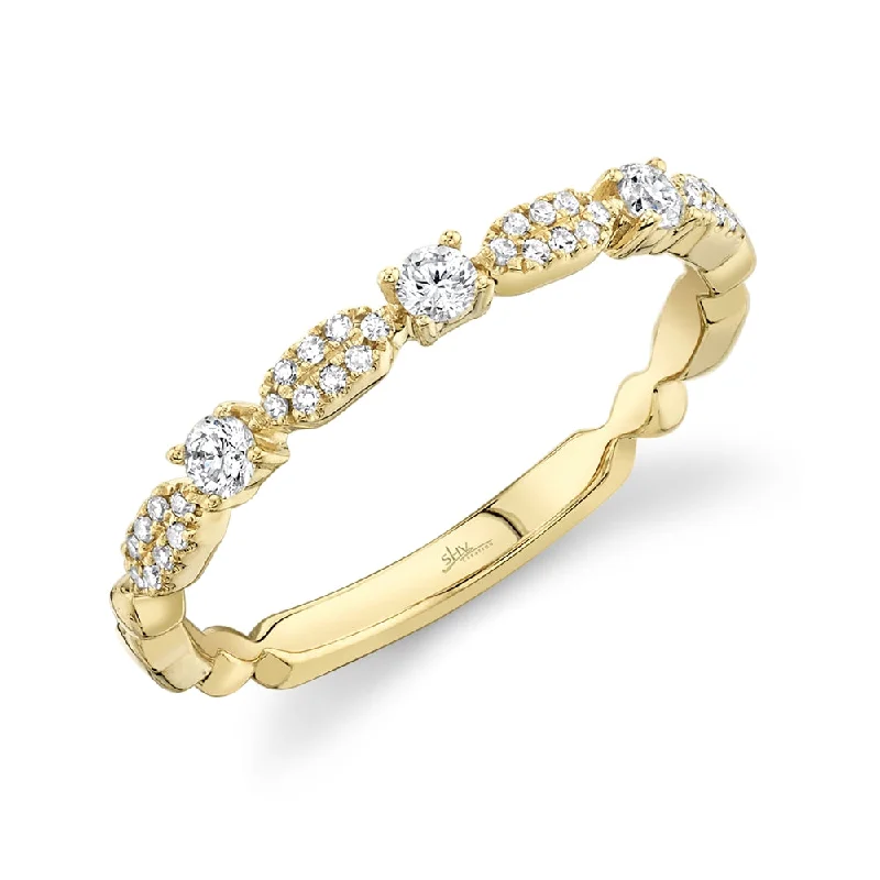 Infinity Wedding Rings-14K Yellow Gold Diamond Stackable Ring